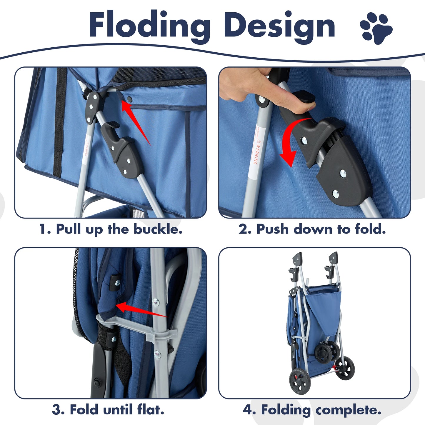 3-Wheel Foldable Pet Stroller