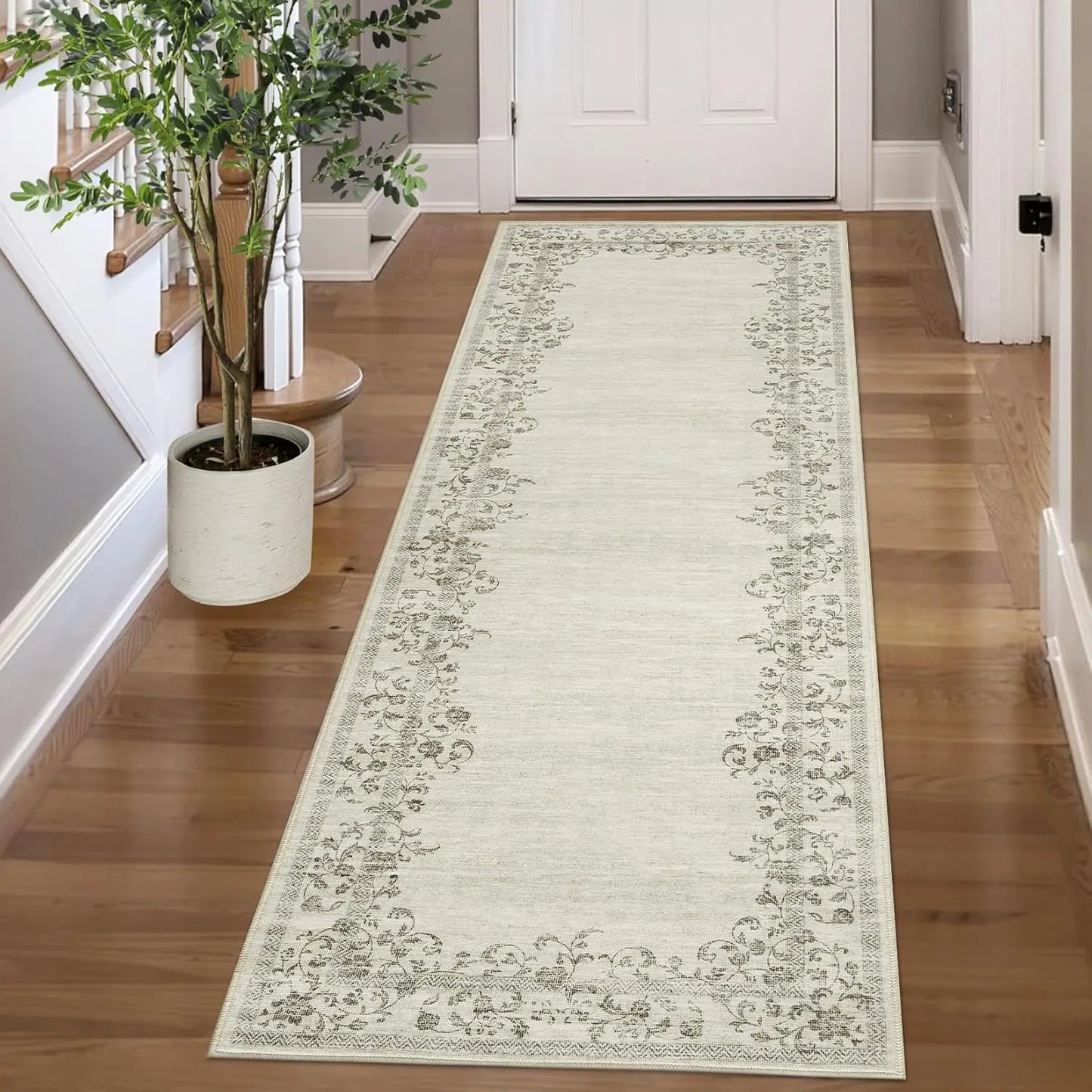 Floral Bordered Large Soft Carpet