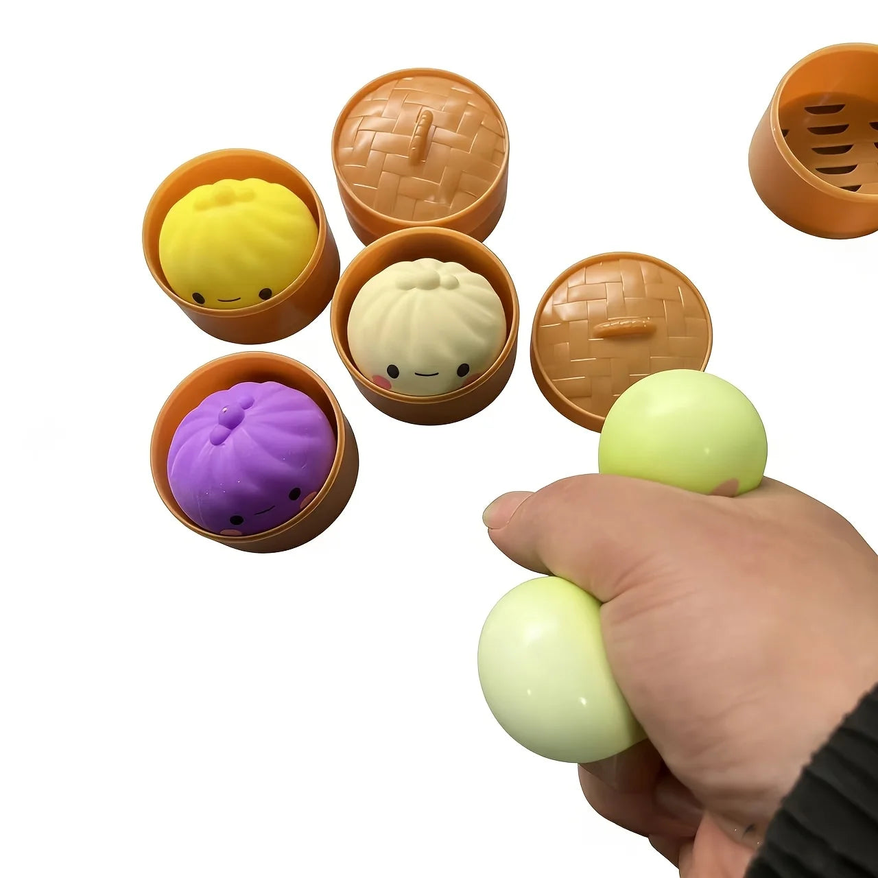 1PC Squishy Dumpling Stress Ball – Bun Shape Squeeze Toy
