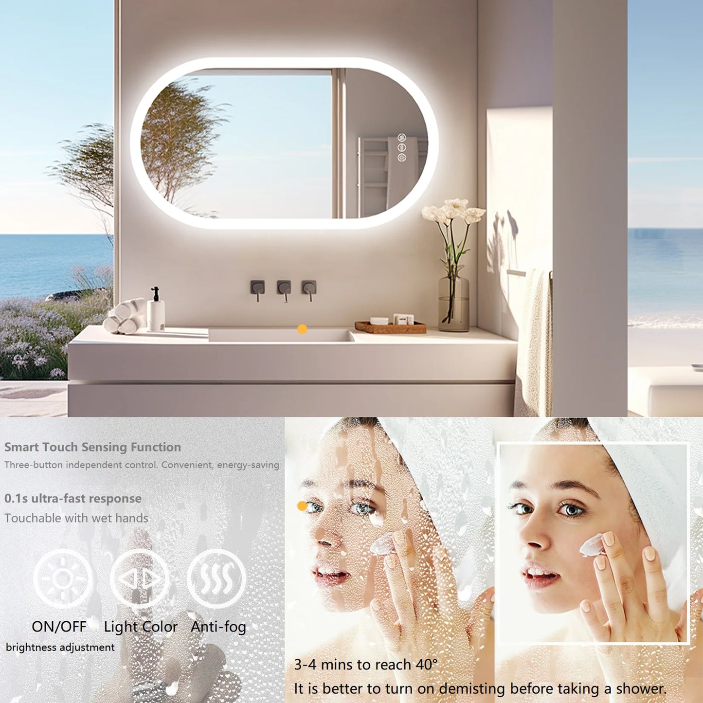 Oval LED Bathroom Mirror