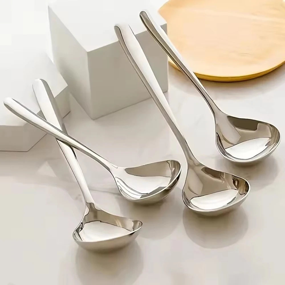 4PCS Stainless Steel Big Head Spoons