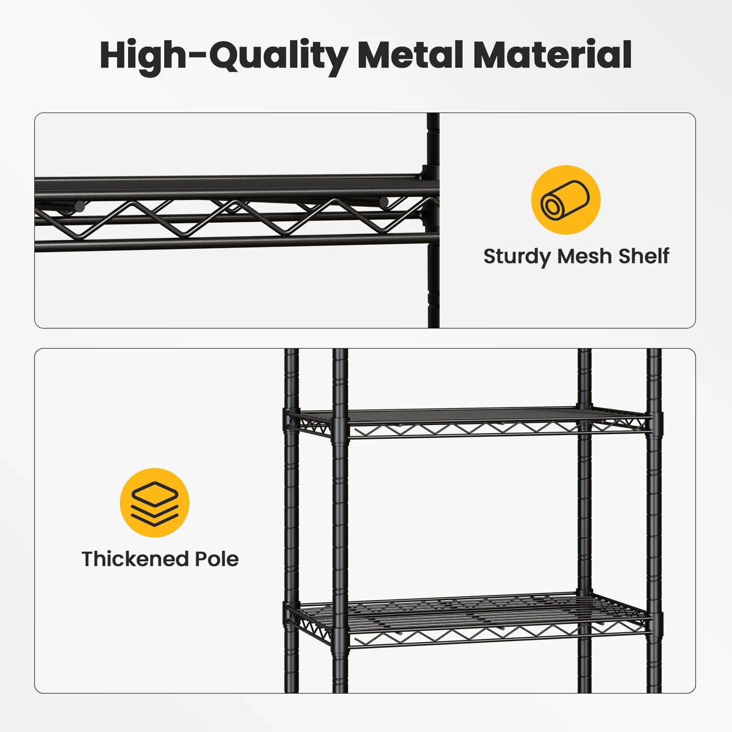 3–5 Tier Heavy-Duty Metal Storage Shelf
