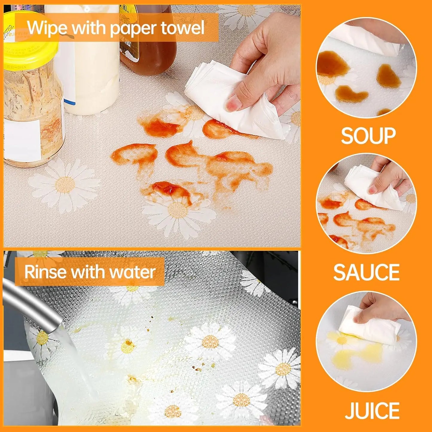 4PCS Washable Refrigerator Mats