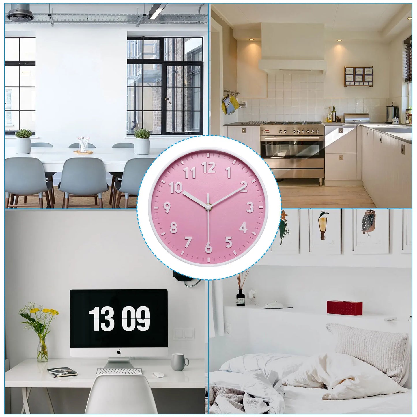 8 Inch Wall Clock With 3D Numbers