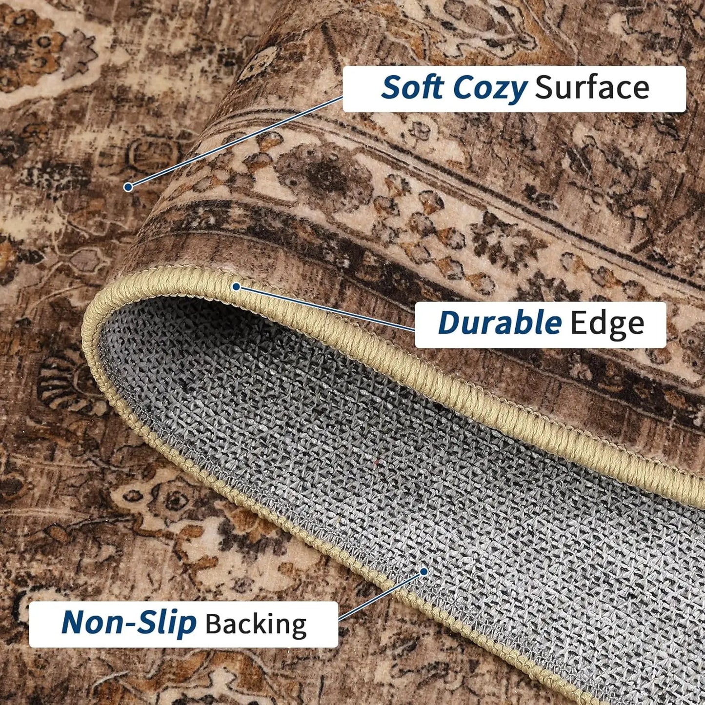 Dark Green Washable Area Carpet