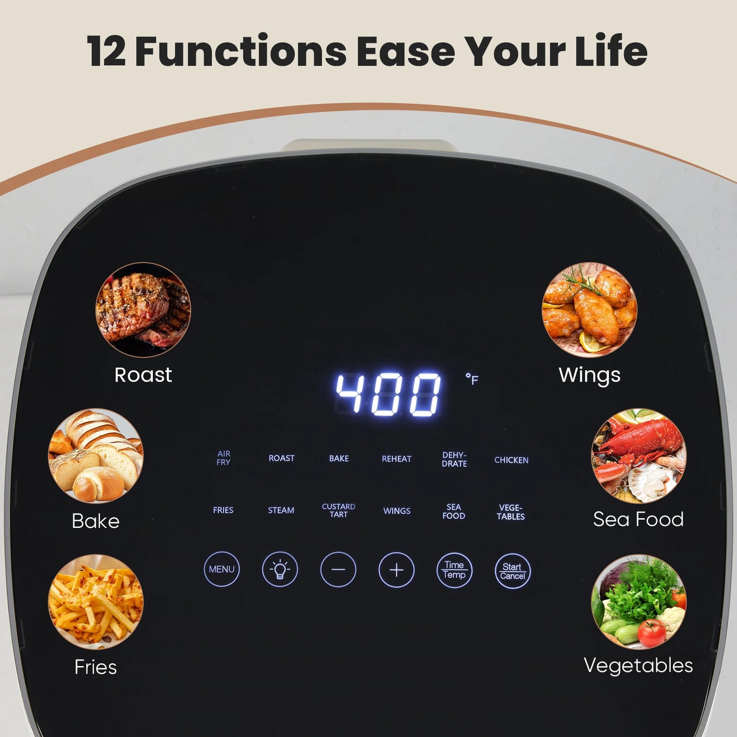 6 Quart Electric Air Fryer with Window Square