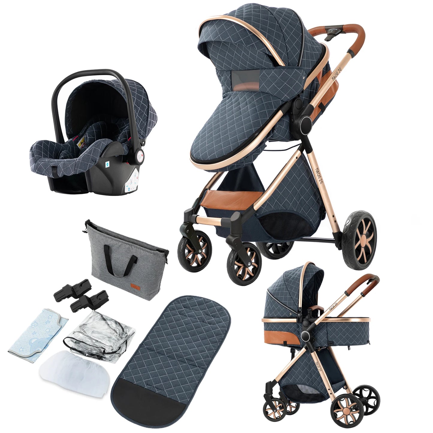 Multifunctional High Landscape 4-IN-1 Stroller
