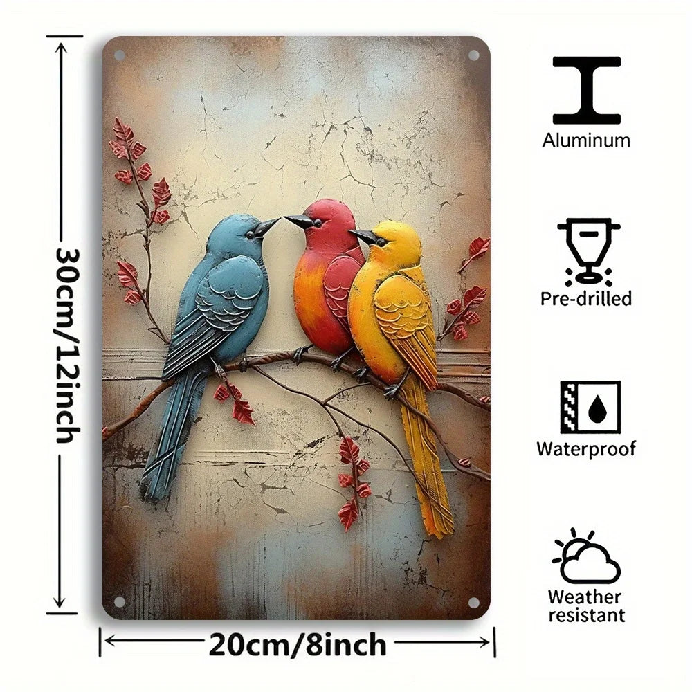 1PC Iron Bird Wall Art – Metal Bird Sculpture