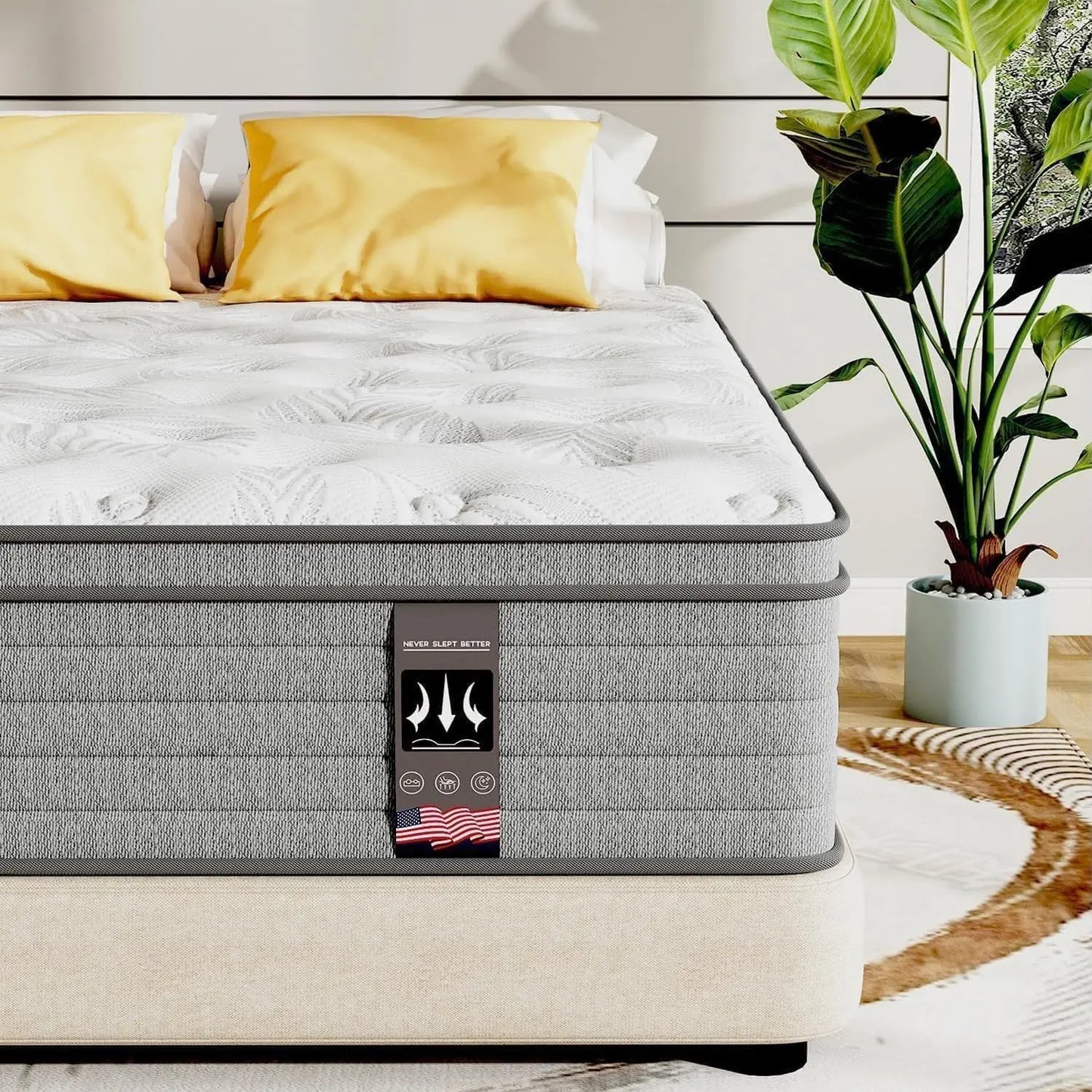 Plush Hybrid Mattress, Supportive Comfort, Restful Sleep