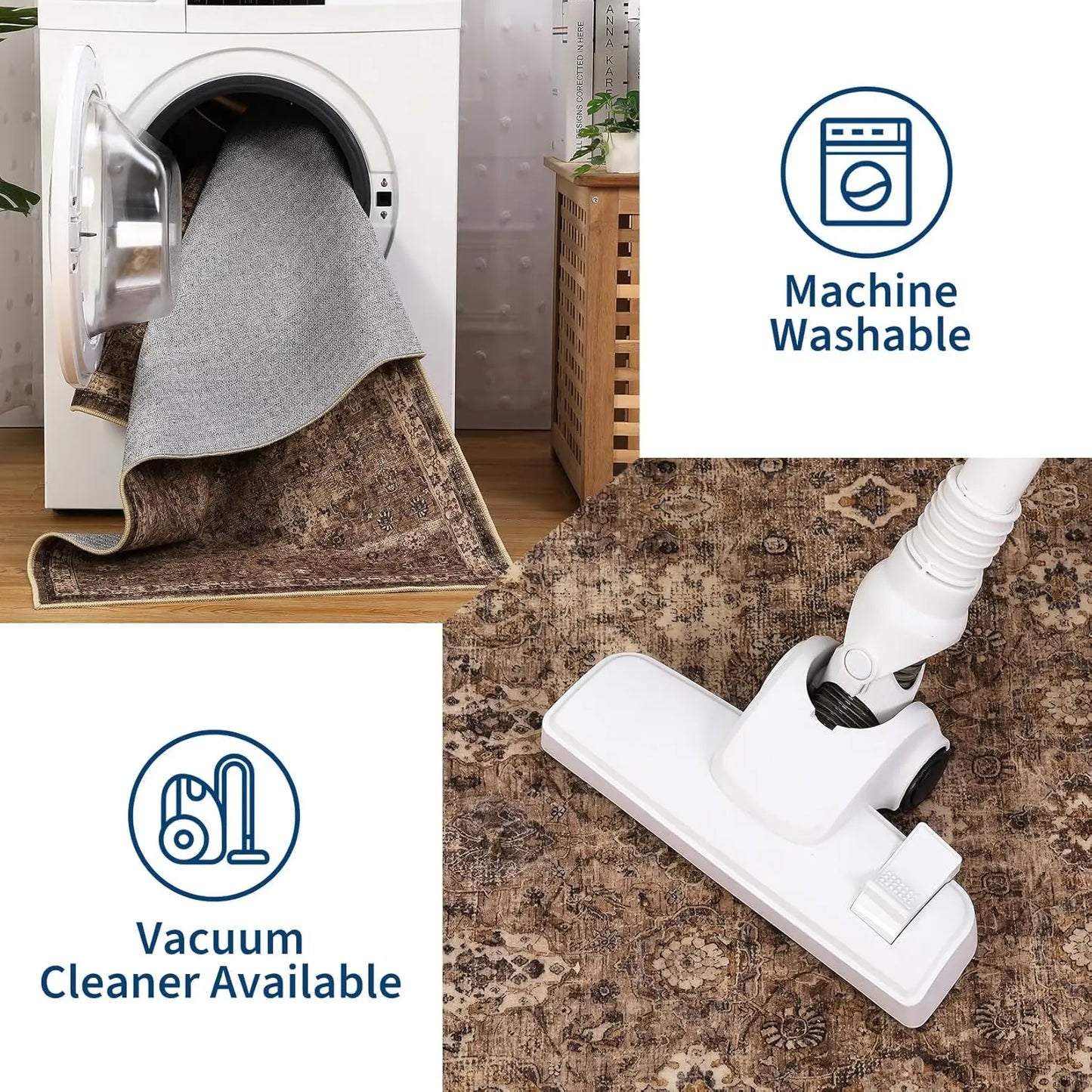 Dark Green Washable Area Carpet