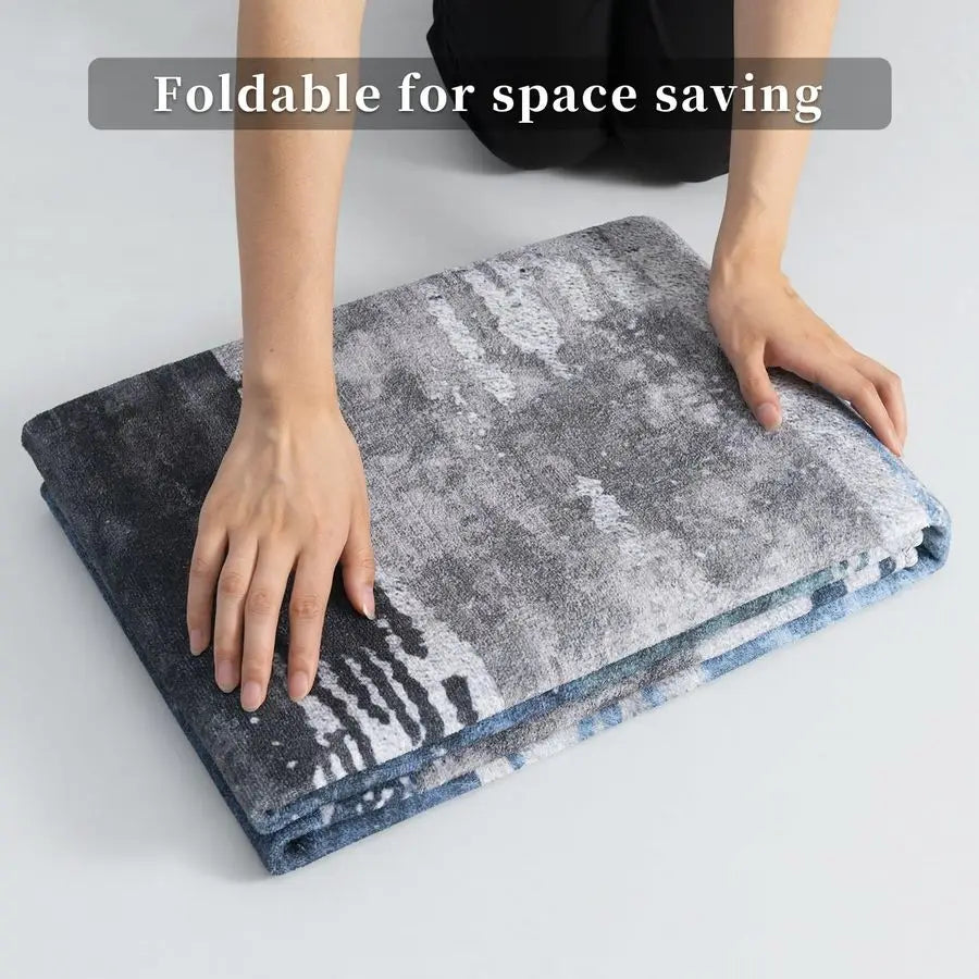 Modern Abstract Area Rug – 5x7 Blue