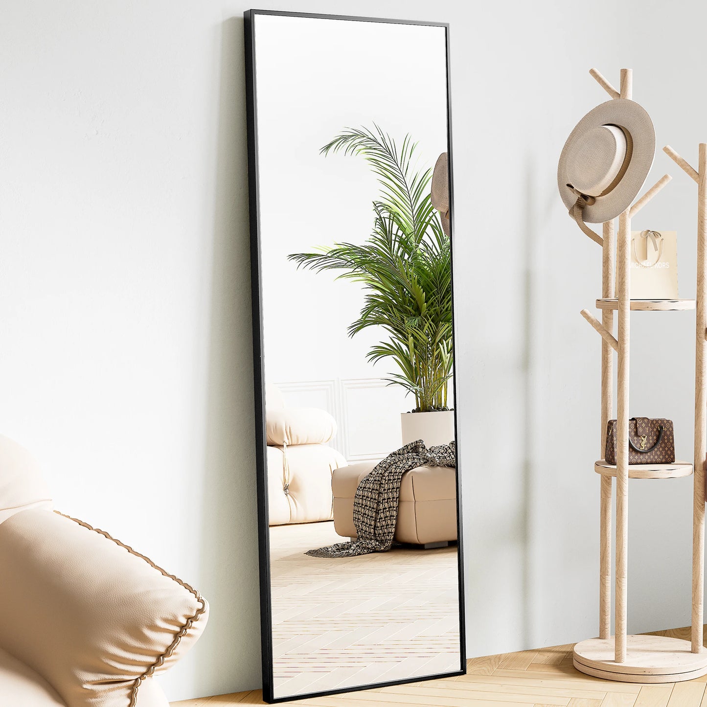 JHK Full-Body Hanging, Leaning Wall-Mounted Mirrors