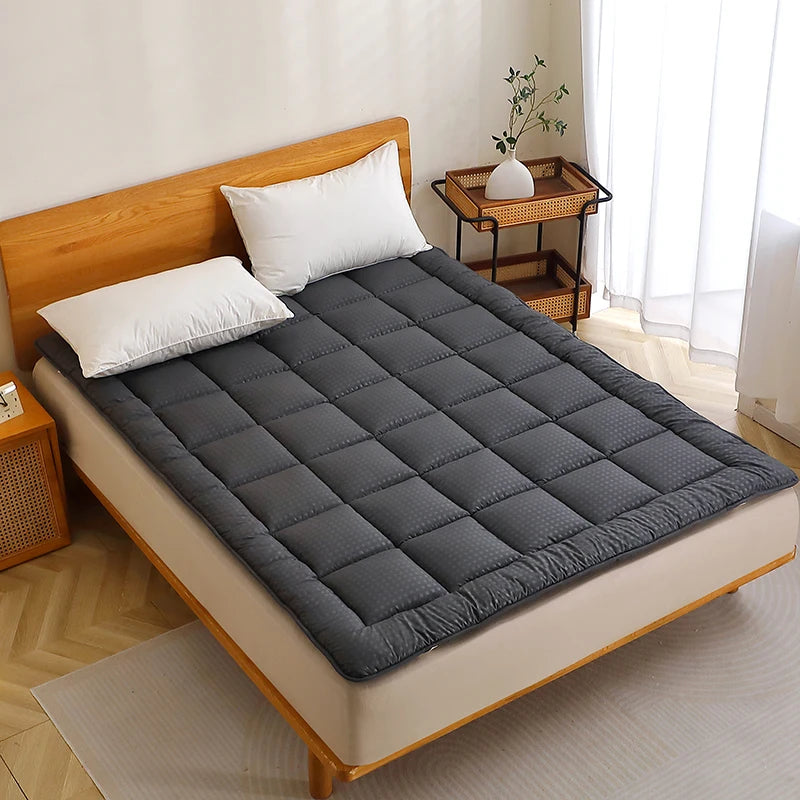 Dark Grey Thin Quilted Mattress Pad/Lacing