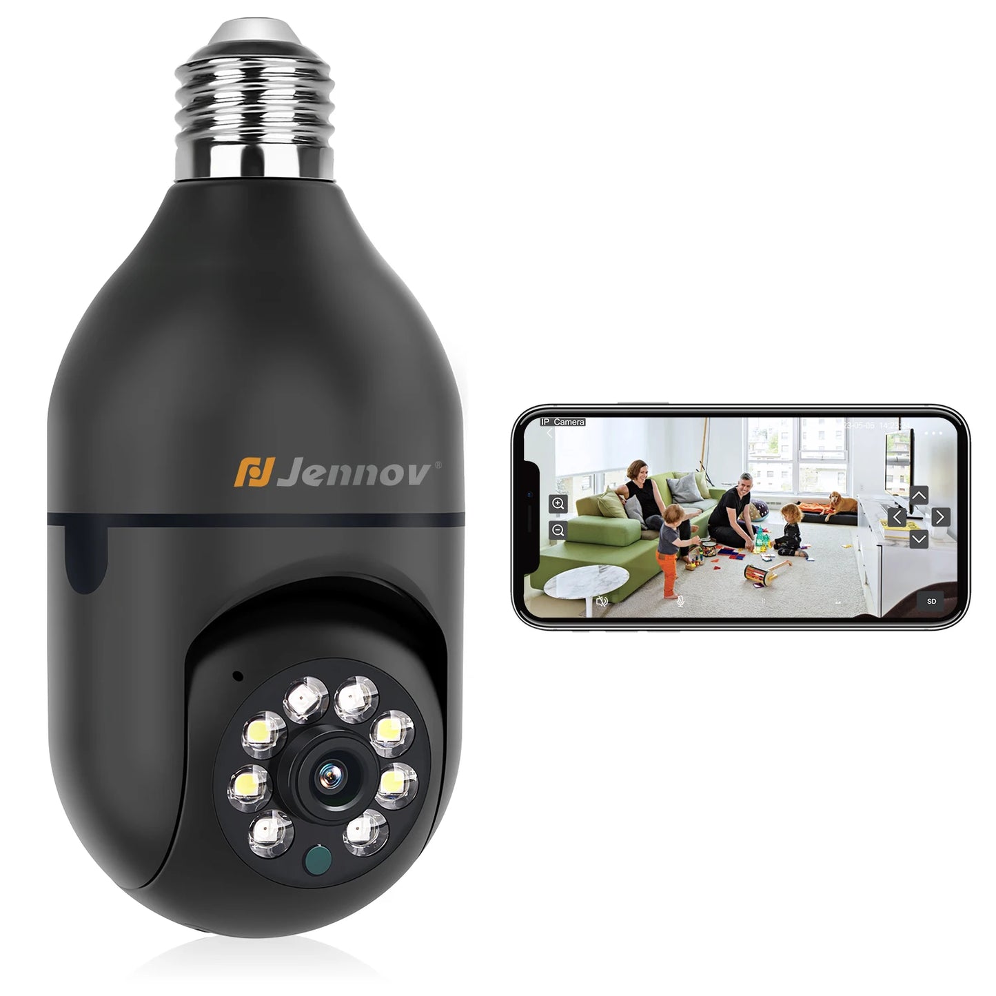3MP Light Bulb Security Camera – 360° Panoramic View