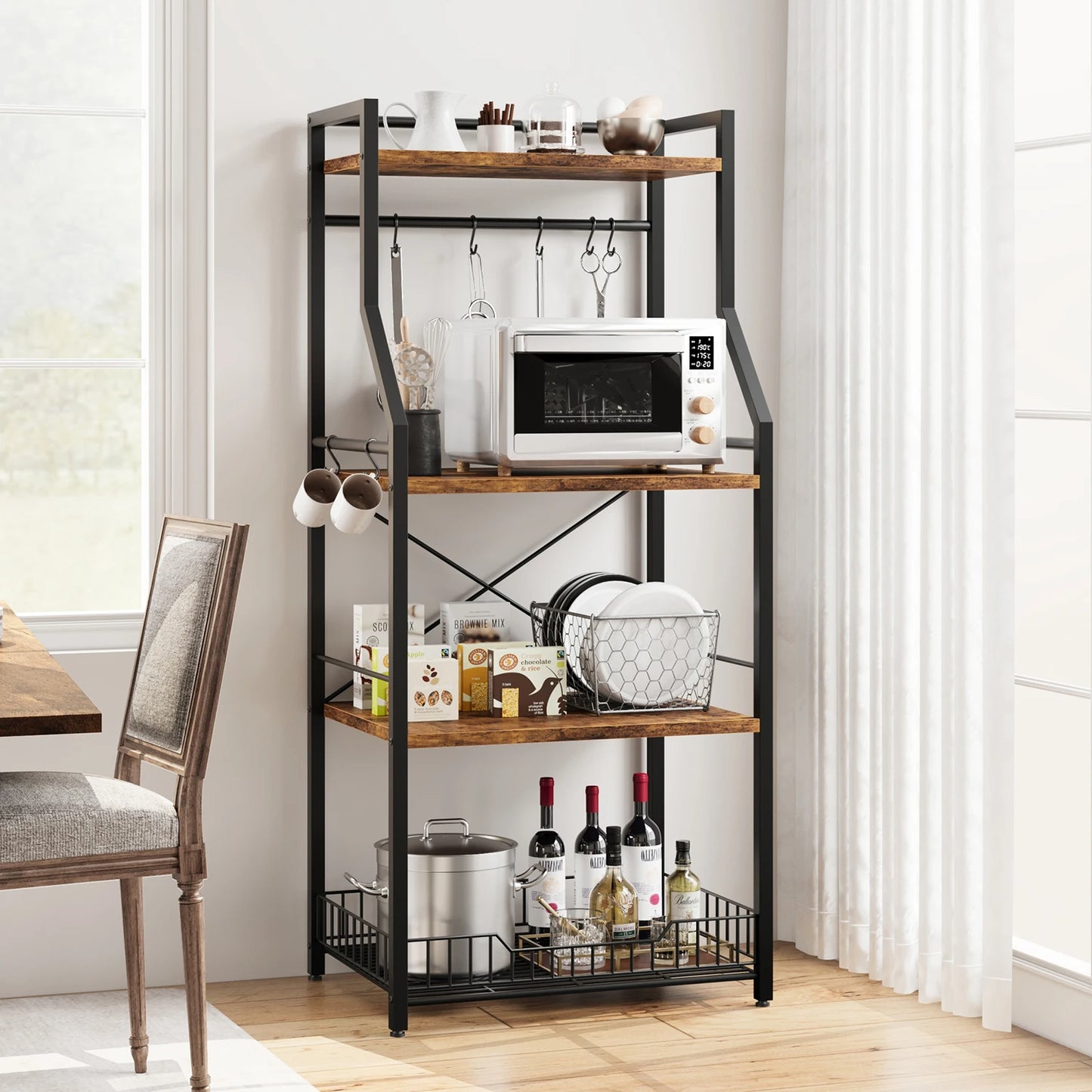 Microwave Oven Bakers Rack 4-Tier Stand