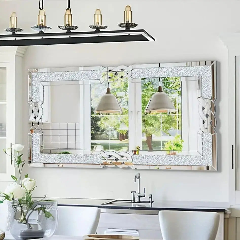 Large Crystal Crush Diamond Mirror