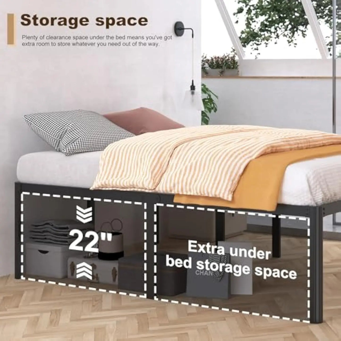 High Queen Bed Frame With Rounded Corner