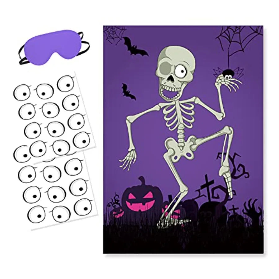 Pin the Eyeball on the Skeleton Poster