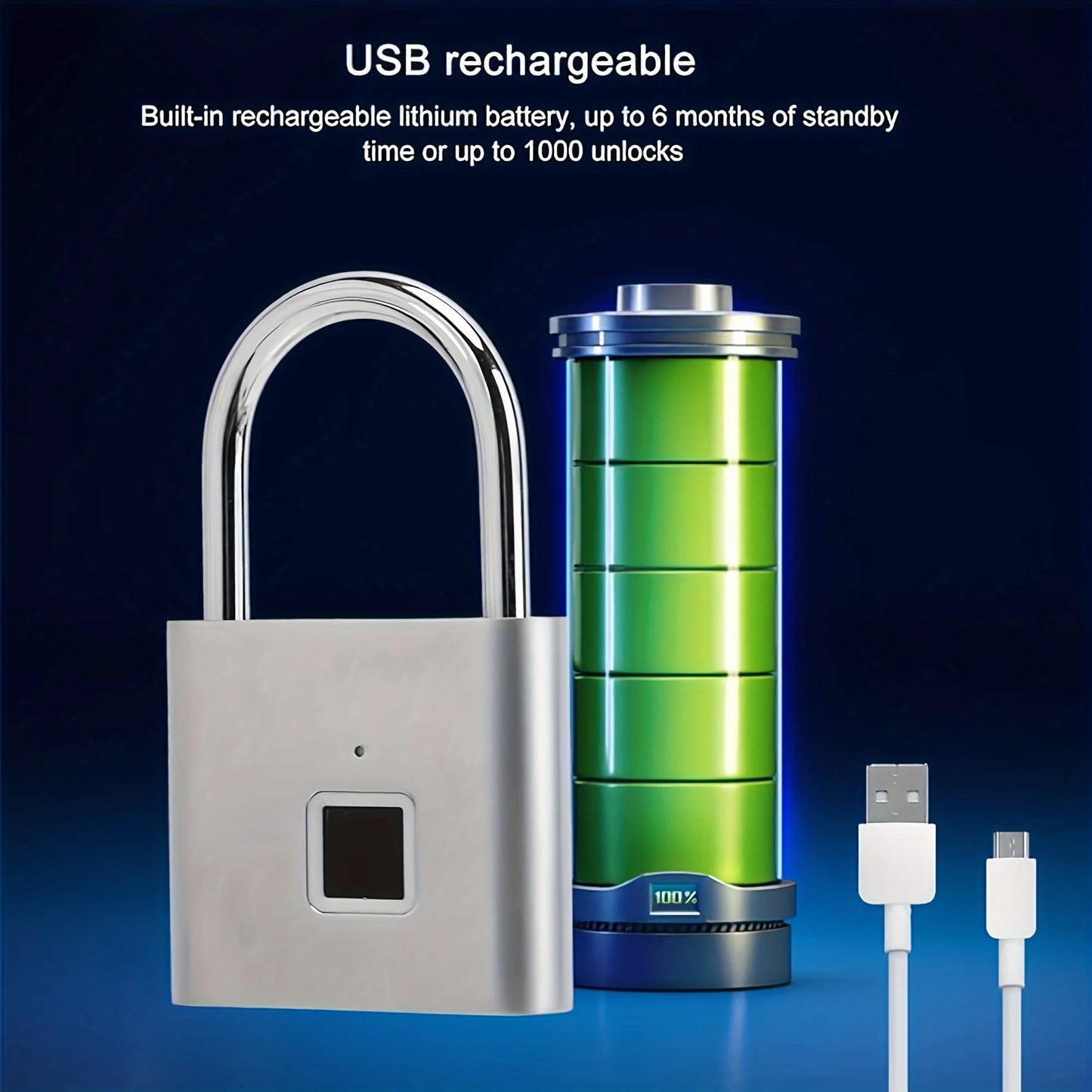 Mini Smart Fingerprint Padlock, Anti-Theft Protection