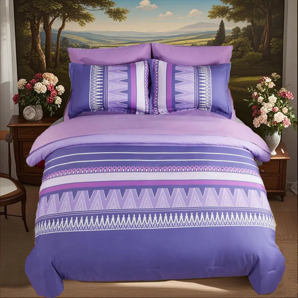 7-piece printed comforter set, soft and comfortable