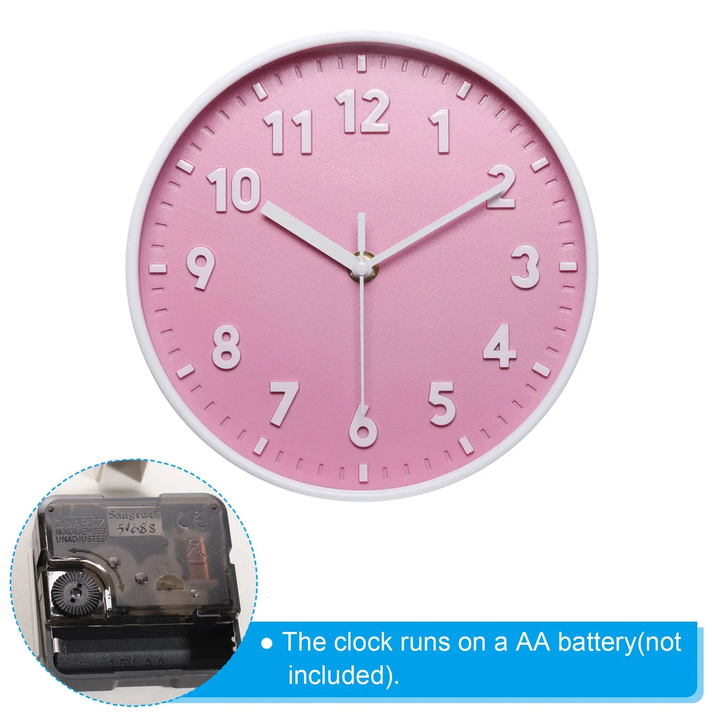 8 Inch Wall Clock With 3D Numbers