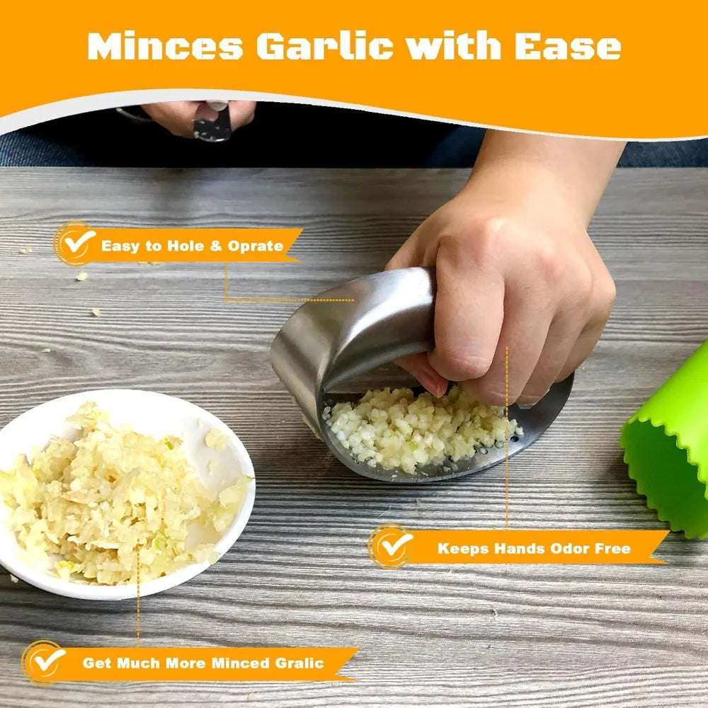 Heavy Duty Stainless Steel Garlic Crusher