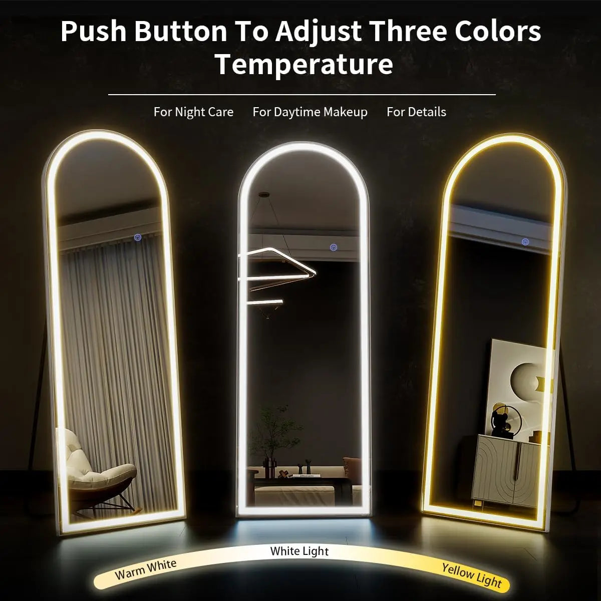 Arched Full Length Mirror WAith LED