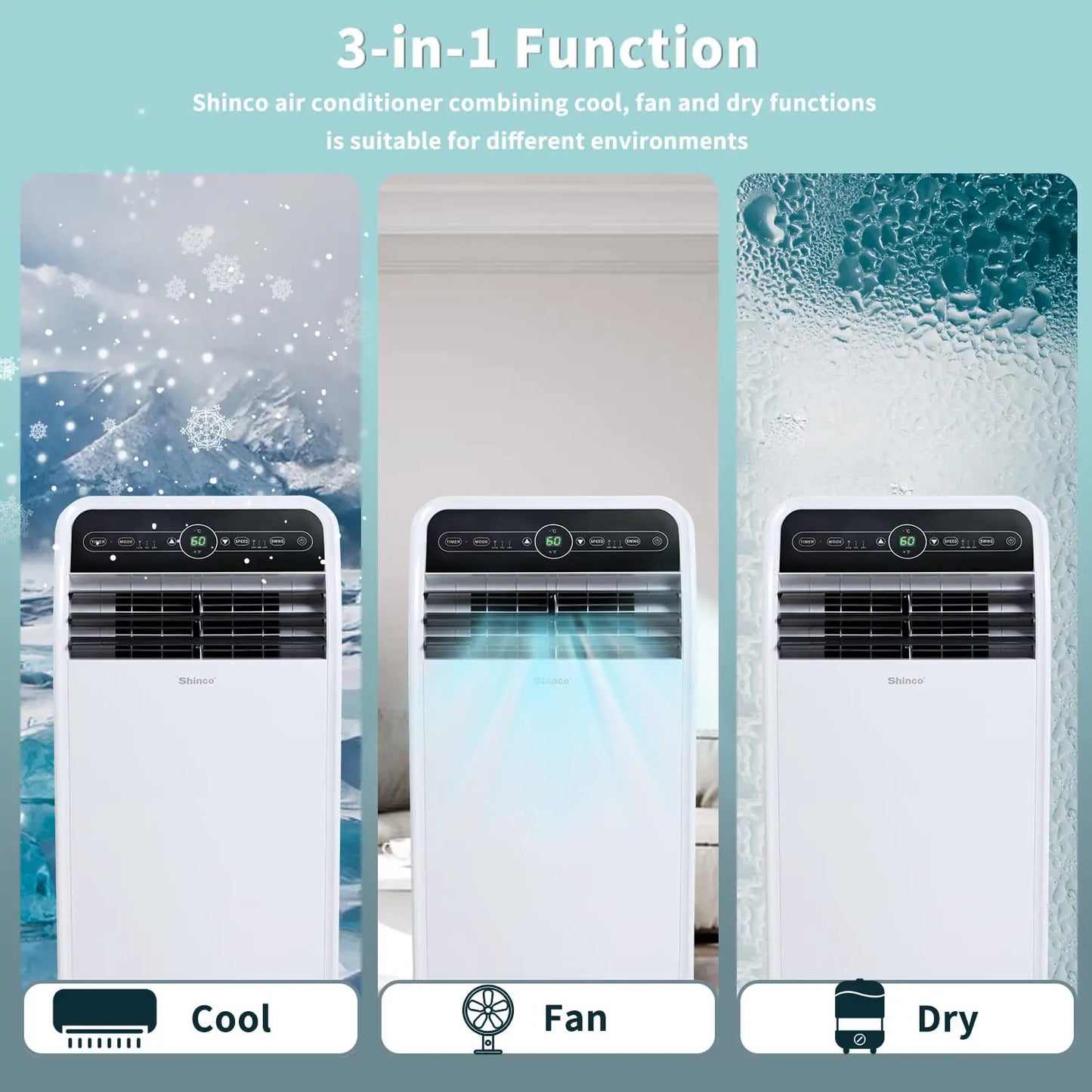 Portable AC Unit Dehumidifier & Fan