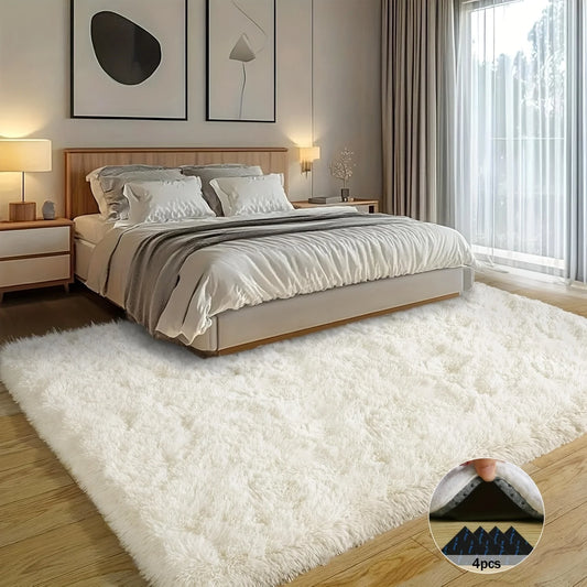 Off-White Soft Shaggy Luxury Plush Carpet