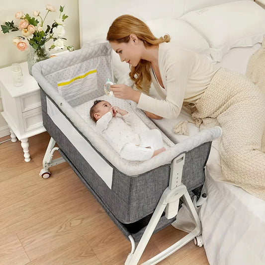 3-in-1 Bassinet Bedside Sleeper With Wheels