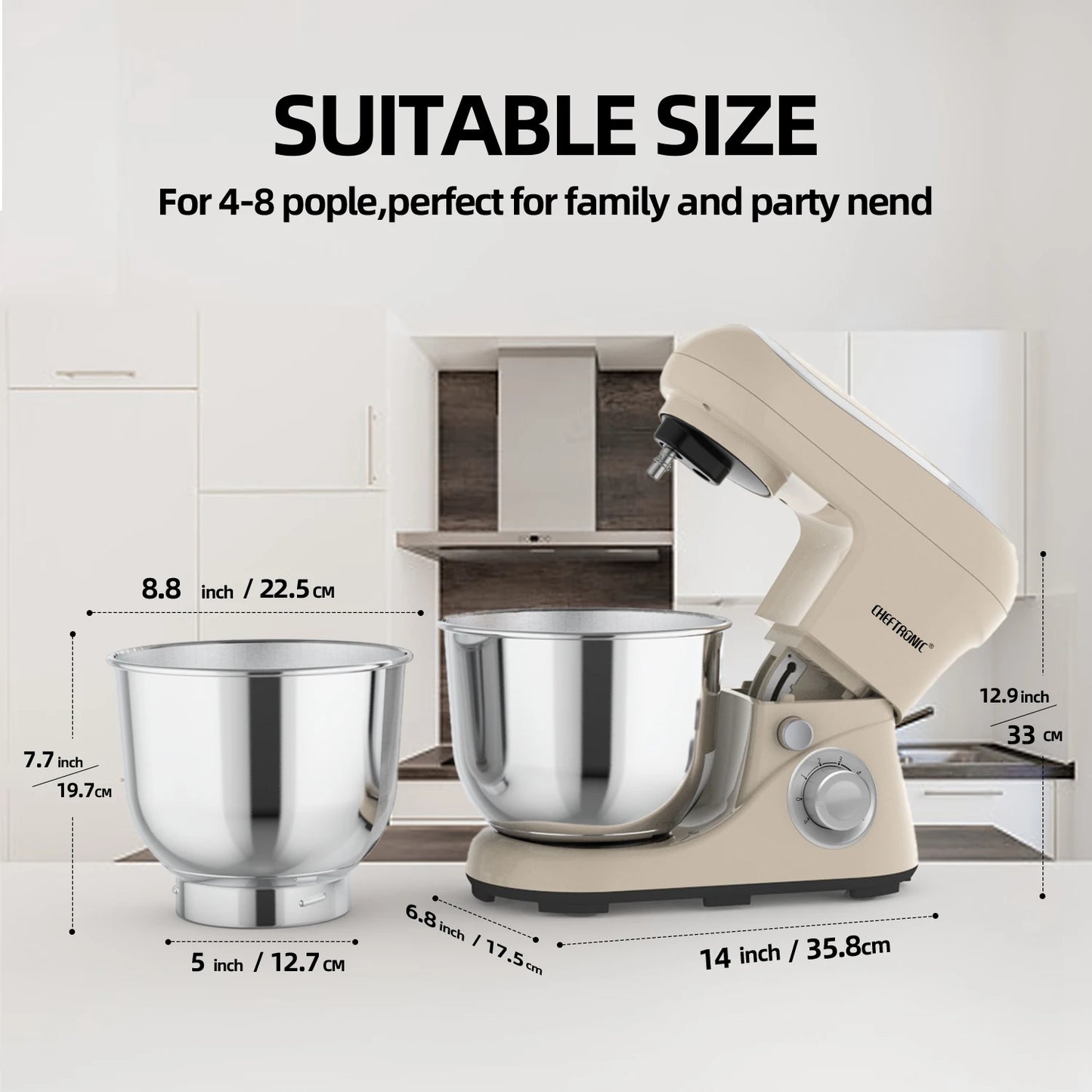 5Qt Tilt-Head Electric Household Stand Mixer