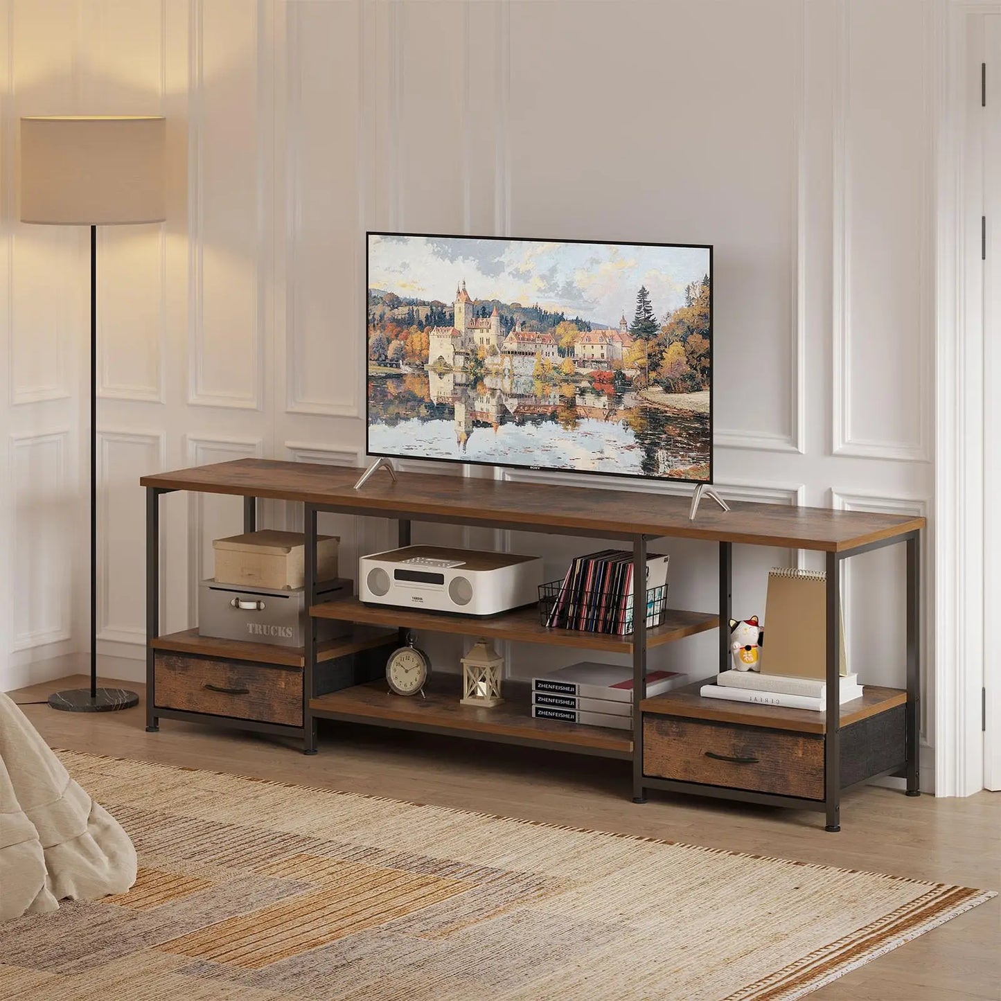 63-Inch Wooden TV Stand for TVs Up to 75 Inches