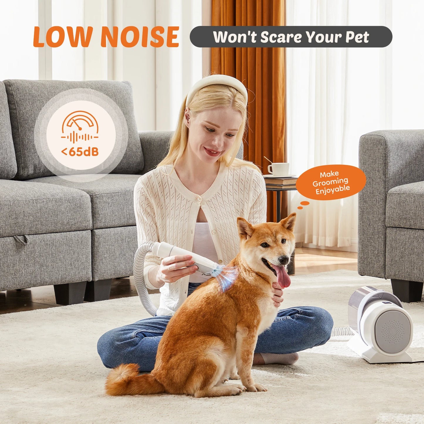 Pet Grooming Vacuum Kit With 3 Suction Modes