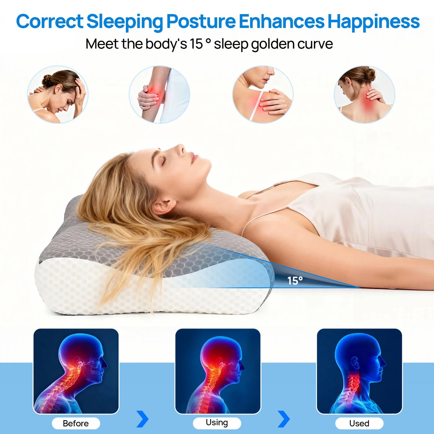 Ergonomic Cervical Memory Foam Pillow