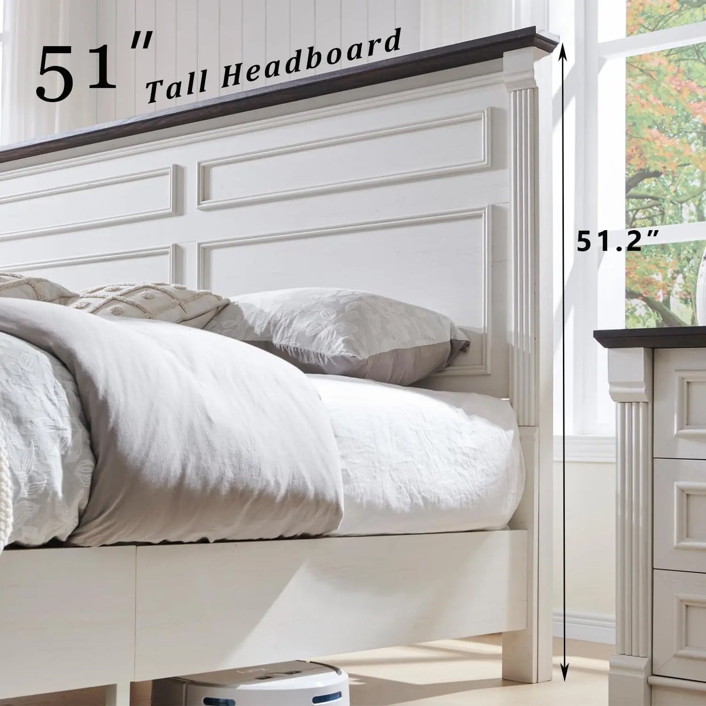 Tall Headboard, Decorative Footboard, Spacious Storage Drawers.