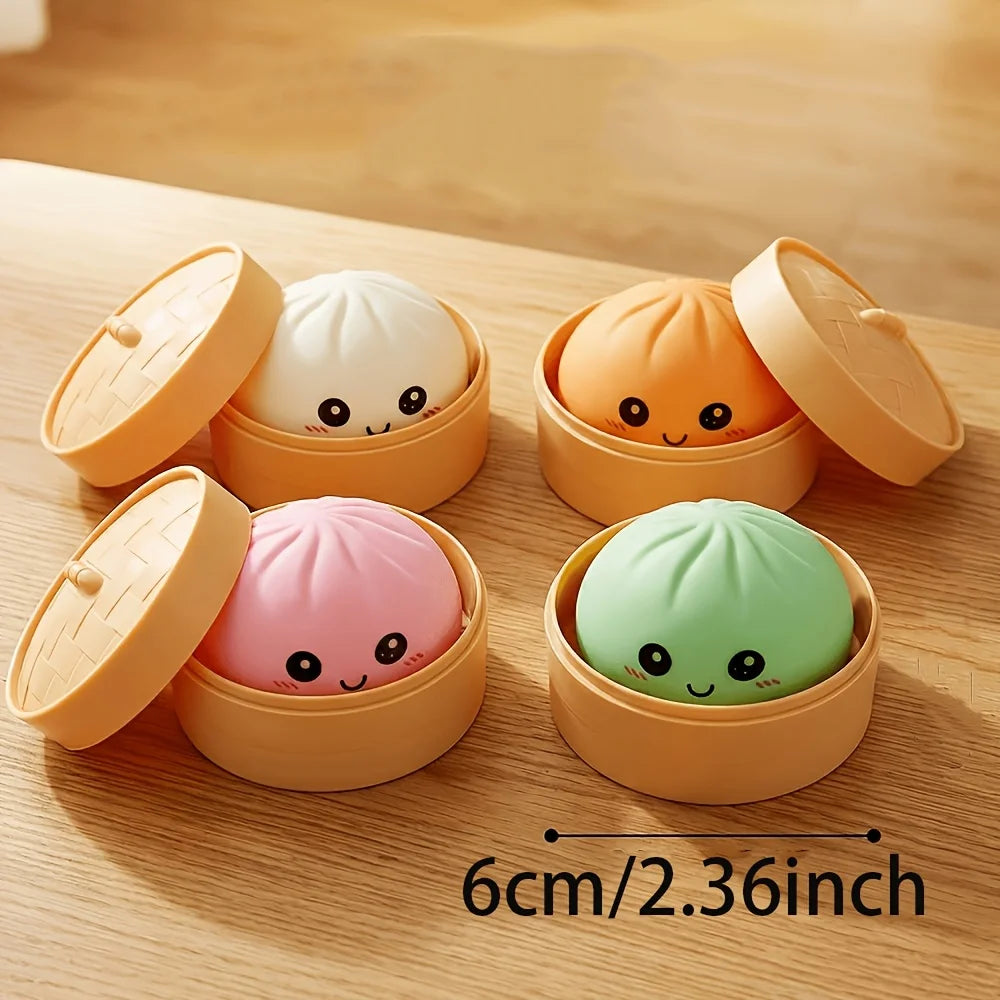 1PC Squishy Dumpling Stress Ball – Bun Shape Squeeze Toy