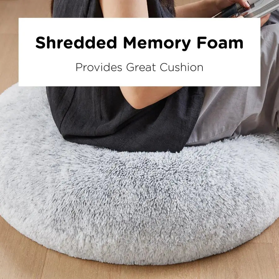 Faux Fur Fluffy Floor Pillows (BEIGE)