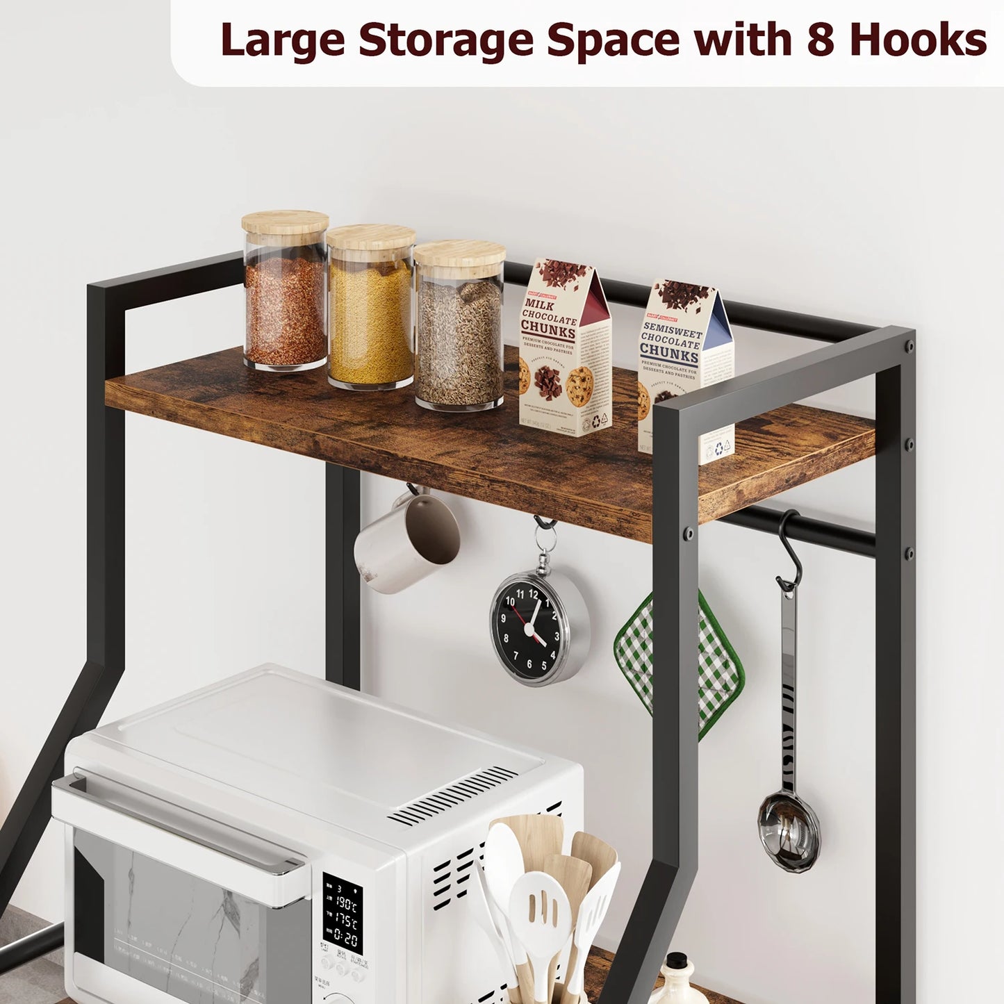 Microwave Oven Bakers Rack 4-Tier Stand