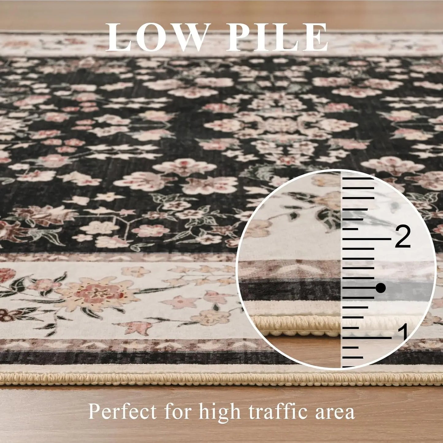 Vintage Floral Rug Soft  Non-Slip