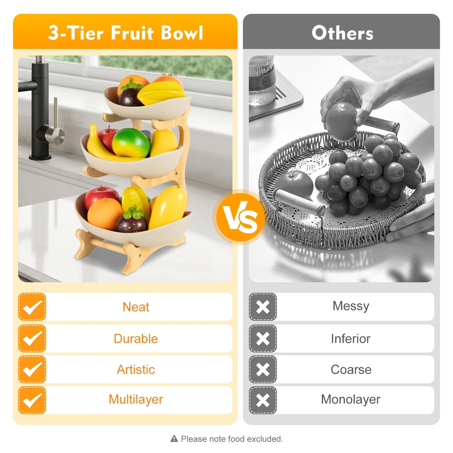 3-Layer Ceramic Fruit Plate Stand