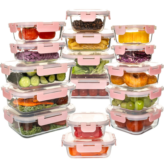 Glass Food Storage Containers Set, Leakproof Airtight
