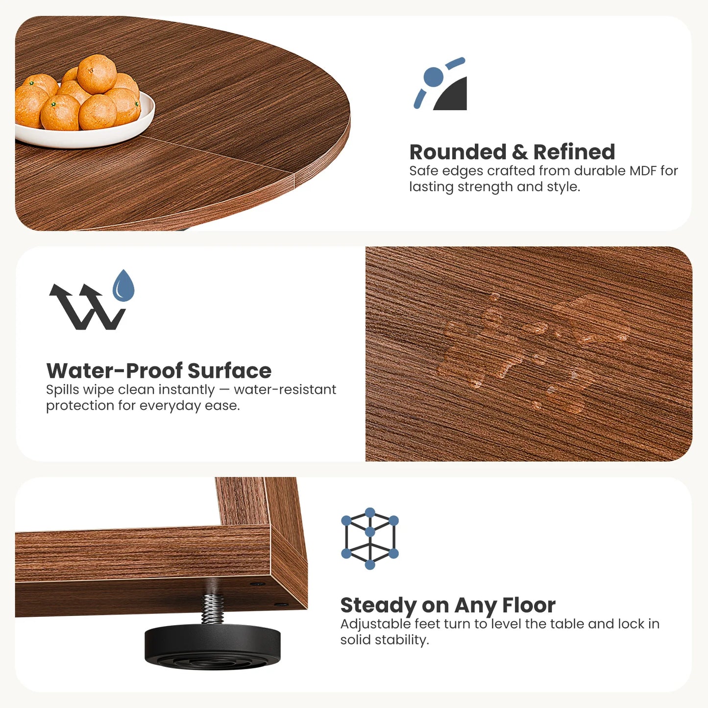 Modern Extendable Wood Round Dining Table