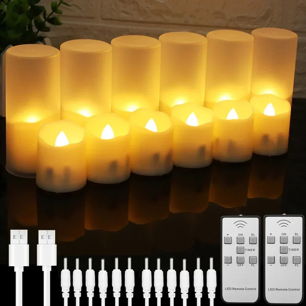 Rechargeable Flameless Votive Candles With Remote Control