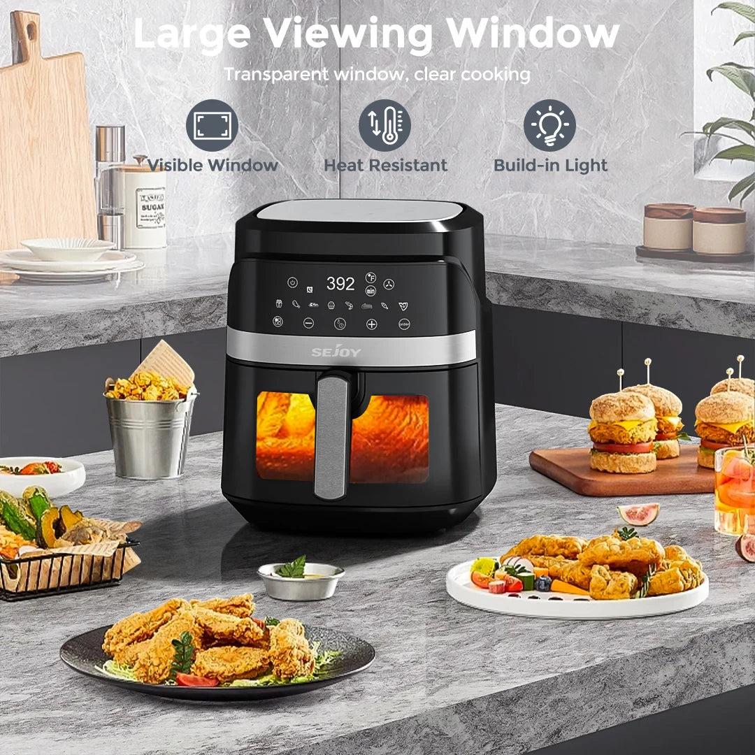 Air fryer 8-in-1,6L Electric Hot fryer Oven Oilless Meals