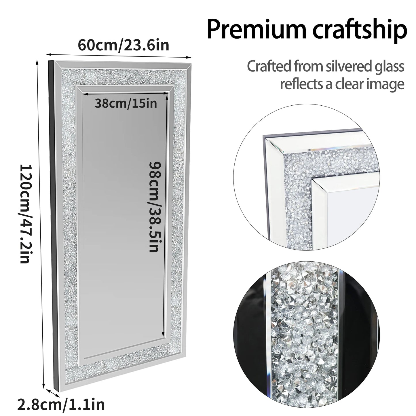 Diamond Decorative Full Length Mirror