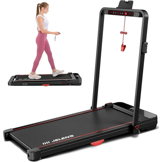 2-in-1 Treadmill, Walking Pad With Remote Control LED Display