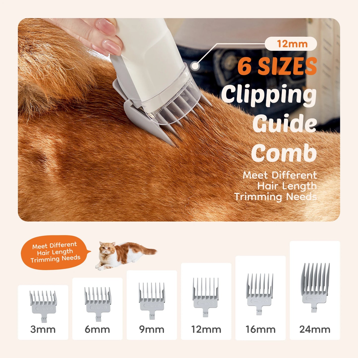 Pet Grooming Vacuum Kit With 3 Suction Modes