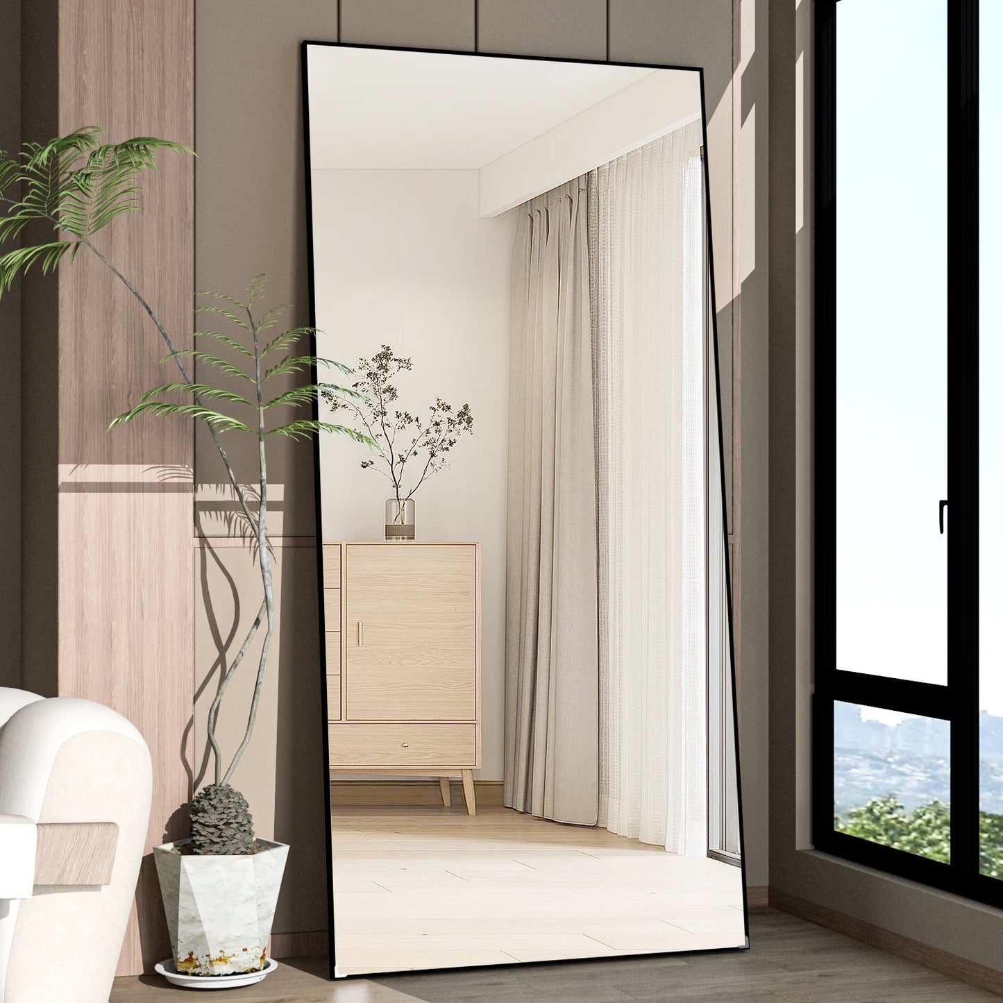 CASSILANDO Full Length Mirror, Black Metal