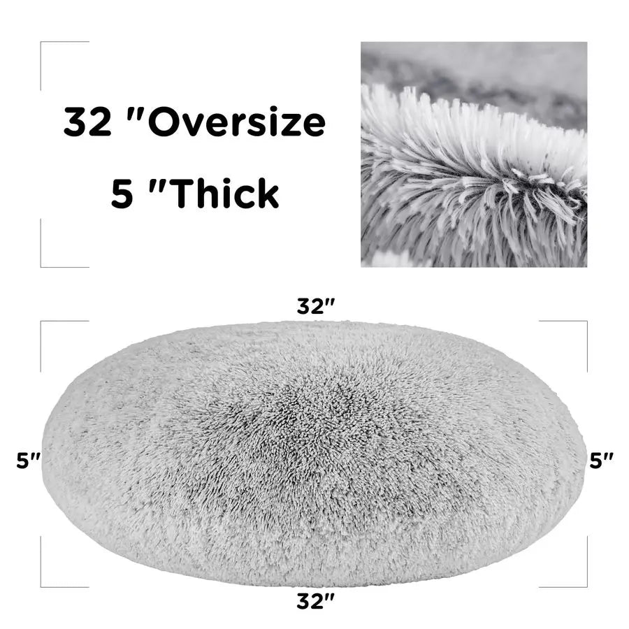 Faux Fur Fluffy Floor Pillows (BEIGE)