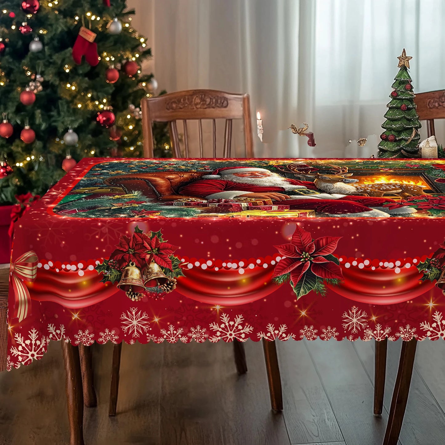 Vintage Christmas Theme Printed Tablecloth